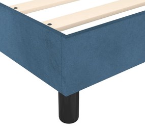 Estrutura de cama sem colchão 160x200 cm veludo azul-escuro