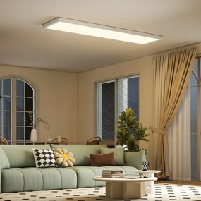 Conjunto de 4 Candeeiros de Teto Reguláveis em Cor com Interruptor DIP e de Parede 3000K/4000K/6000K 120x30x3,7 cm Branco