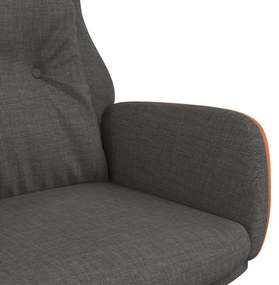 Cadeira de descanso PVC e tecido cinzento-escuro