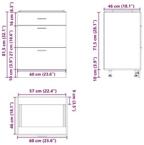 Armário base de cozinha “Lyon” carvalho sonoma
