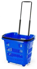 Cesto Compras com Rodas Asa Telescópica Azul 34L 46.5X35.3X40.4cm