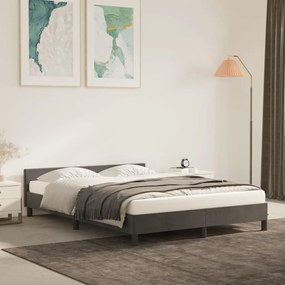 vidaXL Estrutura de cama sem colchão 140x190 cm veludo cinzento-escuro
