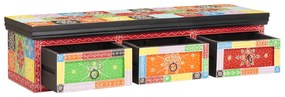 vidaXL Armário de TV de parede 100x30x24 cm Madeira Sólida de Mangueira Rústica
