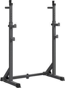 SPORTNOW Suporte para Barras de Pesos com Largura e Altura Ajustáveis Suporte de Musculação com Estrutura de Aço 60-87x65x121-158 cm Preto | Aosom Portugal
