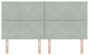 Cabeceira Design Blocos de Diamante Cinza Claro 180 cm Veludo