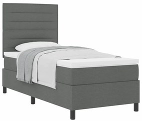 Cama Box com Colchão Cinza Escuro 100x200 cm Tecido