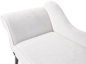 Chaise-longue à esquerda em tecido branco BIARRITZ Beliani