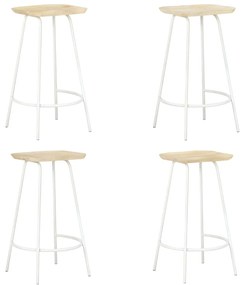 vidaXL Bancos de bar 4 pcs madeira de mangueira maciça