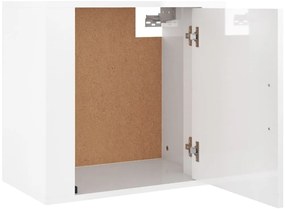 Mesa de cabeceira de parede 50x30x47 cm branco brilhante