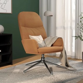 Cadeira de descanso camurça artificial cinza-acastanhado