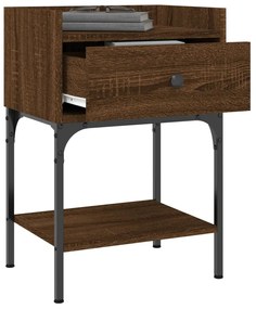 Mesas cabeceira 2pcs 40,5x31x60 deriv.madeira carvalho castanho
