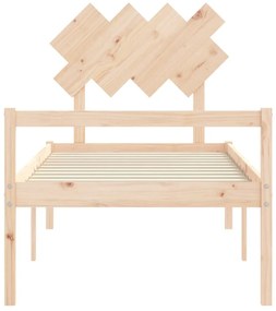 Cama para idosos com cabeceira 90x200 cm madeira maciça
