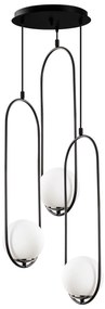 Candeeiro Suspenso Mudoni – Preto – Diâmetro 44 cm, Altura 146 cm