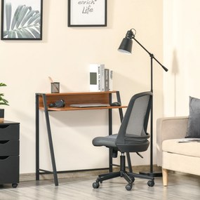Secretária Mesa de Computador 84x45x85cm com Bancada de Madeira e Pés de Metal Estilo Moderno para Escritório Estúdio Dormitório Carga Máxima 20kg Nog