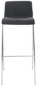 Conjunto de 2 bancos de bar Hoover em tecido e com estrutura cromada 43 x 100 x 48 cm Cinzento escuro