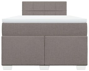 Cama boxspring c/ colchão 120x190cm tecido castanho-acinzentado