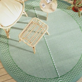 vidaXL Tapete de exterior Ø200 cm ARAKIL PP Verde