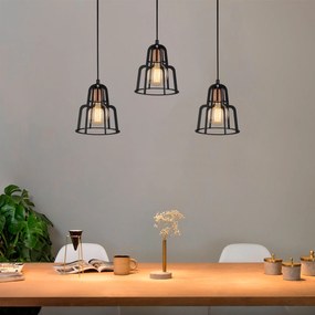 Candeeiro Suspenso Endustri – Preto – 100 x 20 cm