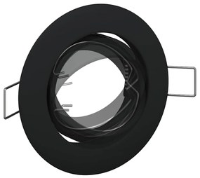 Luminárias Embutidas 12 pcs Redondas GU10 Pretas Ø90 mm em Aço
