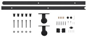 Kit de ferragens para porta deslizante SKIEN 200 cm aço preto