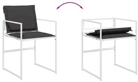 11 pcs conj. de jantar p/ jardim c/ almofadões textilene branco