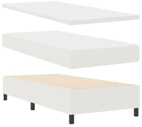Cama Box com Colchão Creme 80x200 cm Tecido de Veludo Cotelê