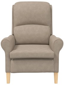 Poltrona Taupe Taupe Tecido, Madeira Padrão Poltrona Taupe