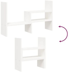 Suporte para monitor (39-72)x17x43 cm pinho maciço branco