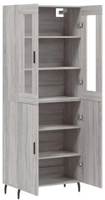 Armário alto 69,5x34x180 cm derivados de madeira sonoma cinza