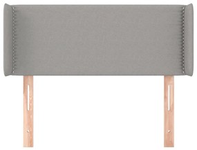 Cabeceira de cama c/ abas tecido 83x16x78/88 cm cinzento-claro