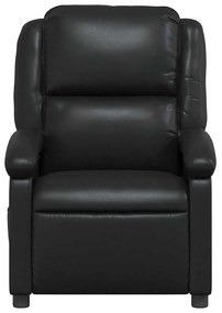 Poltrona de massagens reclinável couro artificial preto