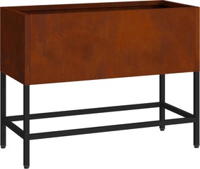 vidaXL Vaso Elevado para Jardim Ferro Enferrujado 60 x 26 x 45 cm