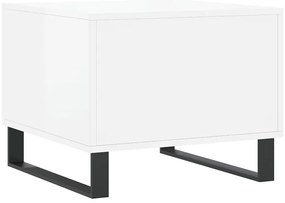 Mesas de centro 2 pcs 50x50x40 cm branco brilhante