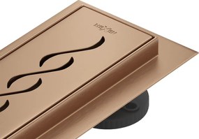 Mexen Flat 360° M18 ralo linear rotativo 80 cm, cobre escovado - 1C23080-40