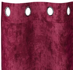 Cortinas de Veludo Bordô Poliéster 140 x 140 cm Cortina