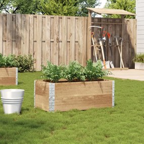 vidaXL Vaso/floreira para jardim 100x50 cm madeira de pinho maciça