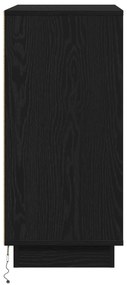 Aparador vidaXL com LED em Carvalho Preto 71x34,5x75 cm em Madeira Eng