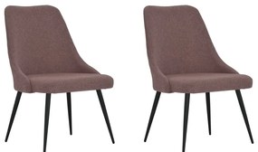 vidaXL Cadeiras de jantar 2 pcs tecido castanho