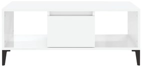 Mesa de centro 90x50x36,5 cm derivados madeira branco brilhante