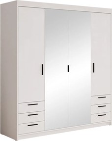 Roupeiro Novduni 115, Branco, 191x177x53cm, 149 kg, Portas para roupeiro: Com dobradiças