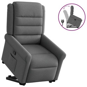vidaXL Poltrona reclinável elevatória tecido cinzento-escuro