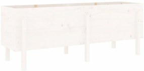 Canteiro elevado de jardim 160x50x57 cm pinho maciço branco