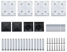 Conjunto de painel de vedação WPC 446x(105-186) cm preto