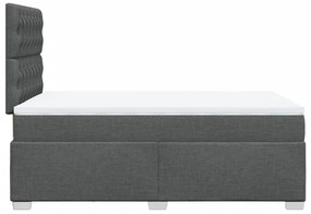 Cama com molas/colchão 120x200 cm tecido cinzento-escuro