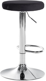 Banco de bar Ponte em veludo e com estrutura cromada 38,5 x 60-81 x 38,5 cm Preto