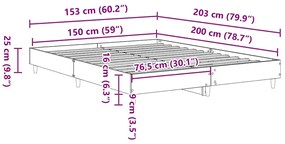 Estrutura de cama sem colchão 150x200 cm branco