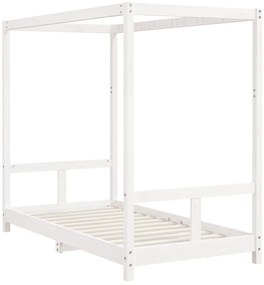 Estrutura de cama infantil 80x160 cm pinho maciço branco