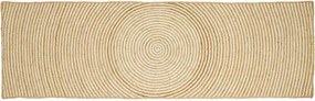 vidaXL Tapete Natural e Branco 80 x 300 cm Juta