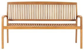 Banco de jardim empilhável c/ almofadão 159 cm teca maciça