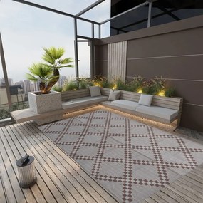 vidaXL Tapete de exterior 140x200 cm ARAKIL PP castanho